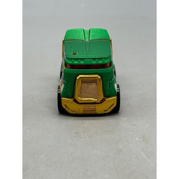 Hot Wheels Green & Gold Die-Cast Demolition Derby Truck With Black & Orange Whee - Picture 2 of 7